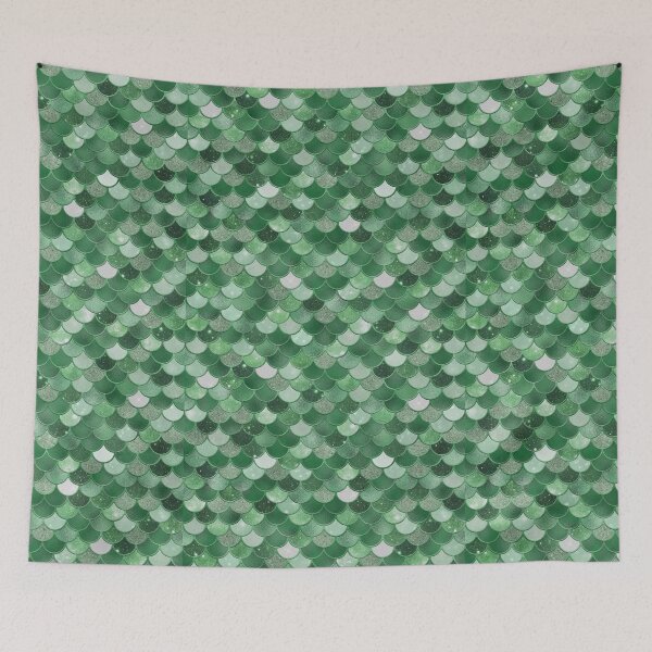 Item preview, Green Glitter Mermaid Scale Pattern designed and sold by PressedOak.