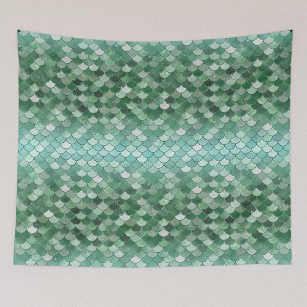 Item preview, Green Glitter Mermaid Scale Pattern Gradient designed and sold by PressedOak.