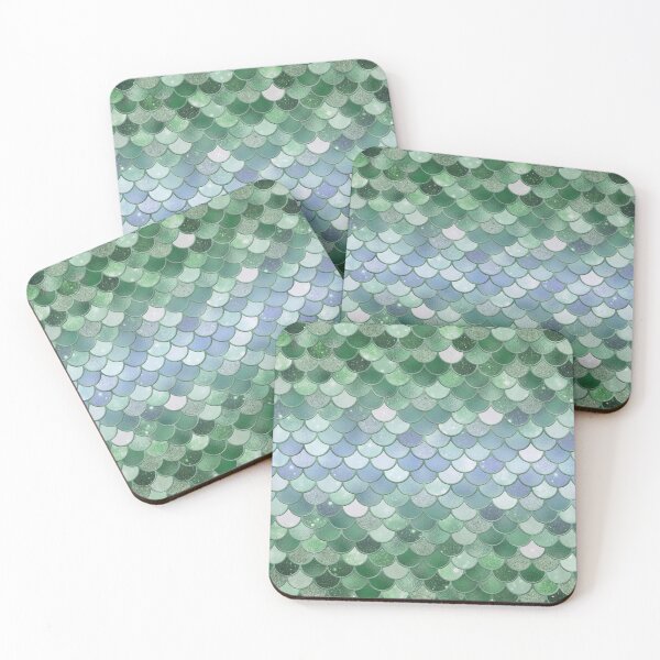 Item preview, Green Glitter Mermaid Scale Pattern Gradient 2 designed and sold by PressedOak.