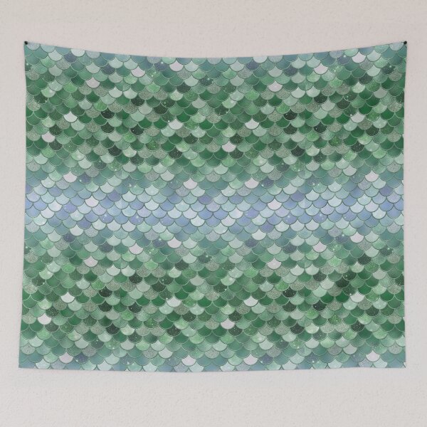 Item preview, Green Glitter Mermaid Scale Pattern Gradient 2 designed and sold by PressedOak.