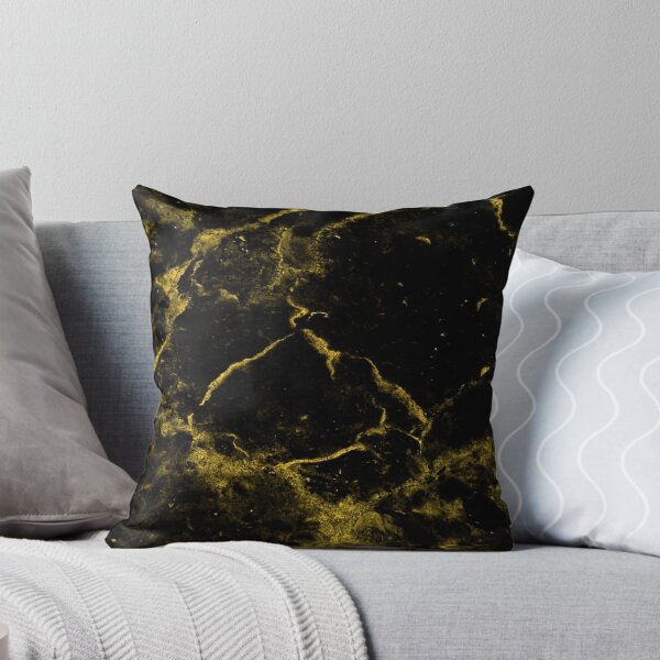 Item preview, Luxe Black and Gold Marble Throw Pillow designed and sold by SOFY5STARS.