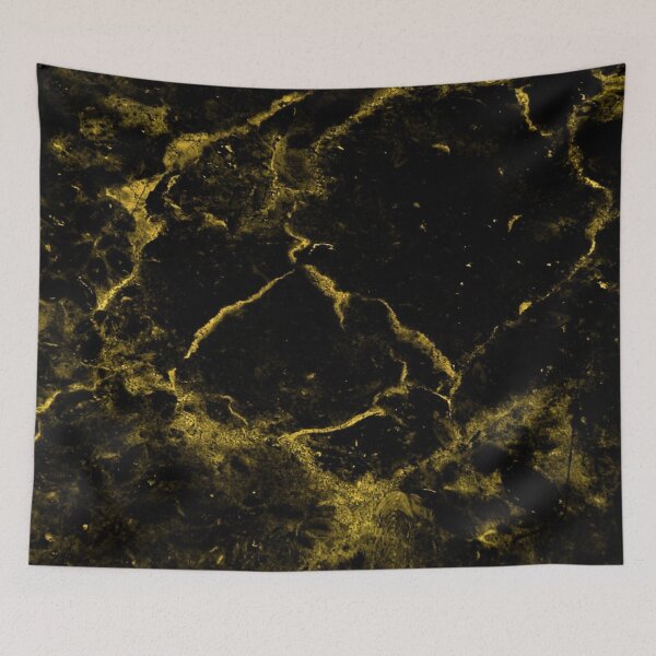 Aperçu de l'œuvre Coussin décoratif en marbre noir et doré de luxe créée et vendue par SOFY5STARS.
