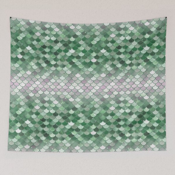 Item preview, Green Glitter Mermaid Scale Pattern Gradient 3 designed and sold by PressedOak.