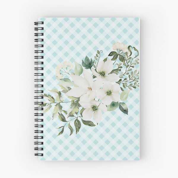 Item preview, Elegant watercolor painted florals and gingham, cottagecore aesthetic collection 2 of 3 white florals designed and sold by Orianah.