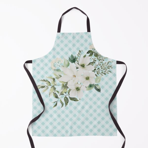 Item preview, Elegant watercolor painted florals and gingham, cottagecore aesthetic collection 2 of 3 white florals designed and sold by Orianah.