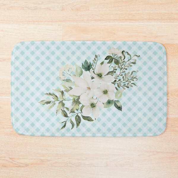 Item preview, Elegant watercolor painted florals and gingham, cottagecore aesthetic collection 2 of 3 white florals designed and sold by Orianah.