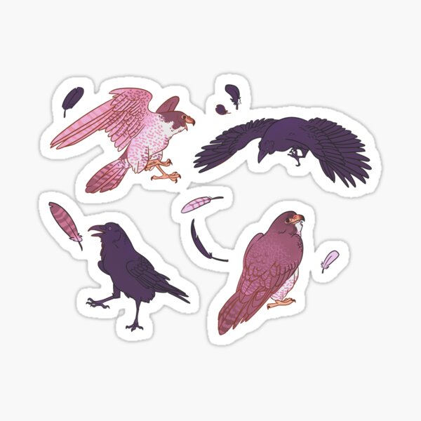 Raven and Falcon Sticker