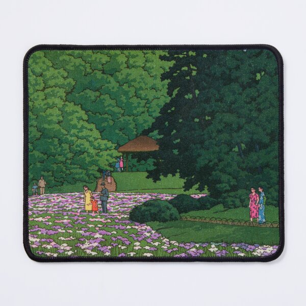 Item preview, Iris Garden at Meiji Shrine, Tokyo Japanese Woodblock Print Vintage East Asian Art by Kawase Hasui designed and sold by TeeARTHY.