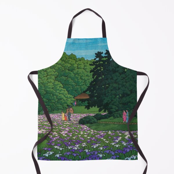 Item preview, Iris Garden at Meiji Shrine, Tokyo Japanese Woodblock Print Vintage East Asian Art by Kawase Hasui designed and sold by TeeARTHY.