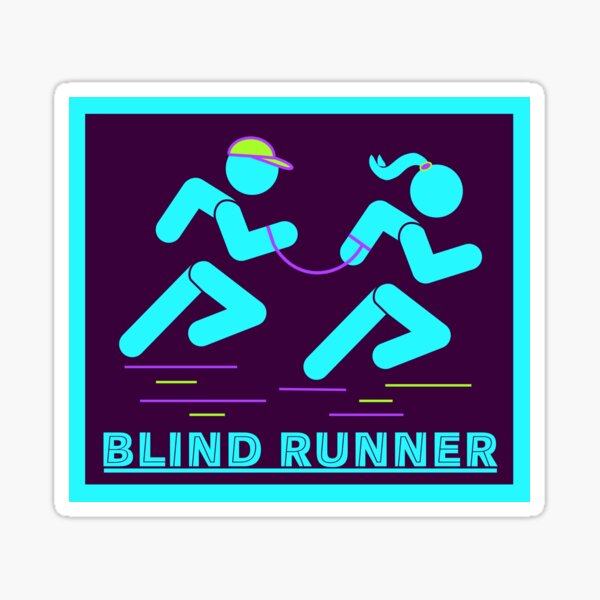 "Blind Runner Boy Girl" Sticker by IndeOandM Redbubble