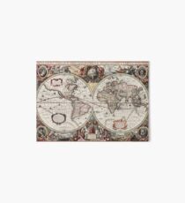 Vintage Maps Of The World. Geographic and Hydrographic Map of the Whole World Art Board