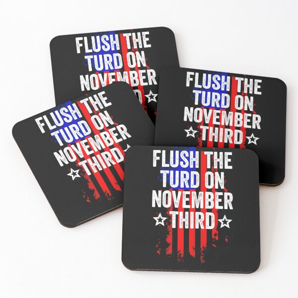 Item preview, Get-America-Flag-Independence-Day-Flush-The-Turd-On-November-Third-CanvasT-Shirt designed and sold by BasnerAlberta.