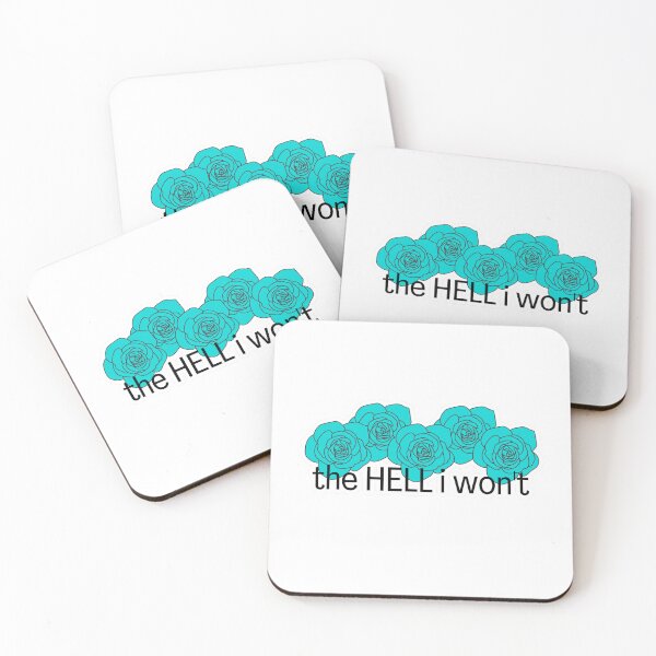 Item preview, The Hell I Won't | Turquoise Blue Roses | Delicate Fucking Flower | Sweary Words designed and sold by The Misadventures of Jo.