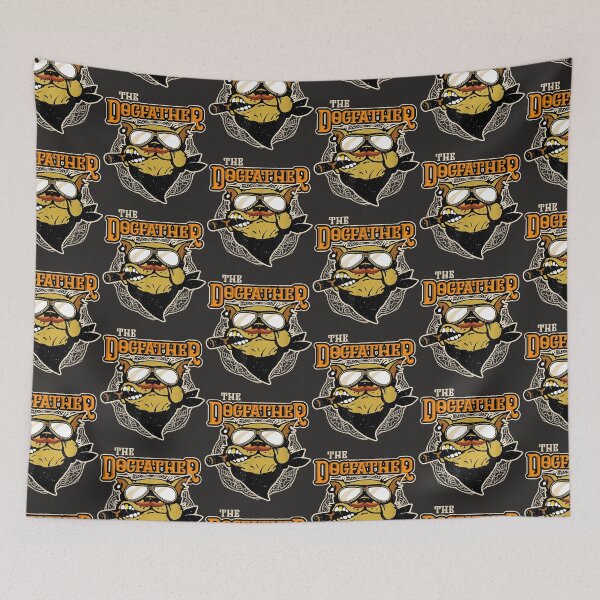 Item preview, Mens The Dogfather Dog Biker  designed and sold by ElnaKovacek.
