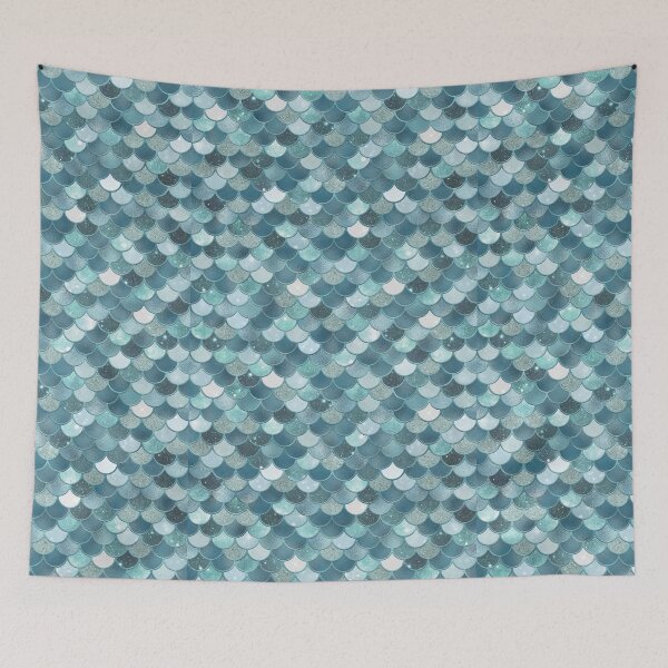 Item preview, Light Blue Glitter Mermaid Scale Pattern designed and sold by PressedOak.
