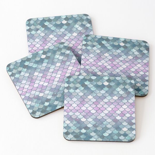 Item preview, Light Blue Glitter Mermaid Scale Pattern Gradient designed and sold by PressedOak.