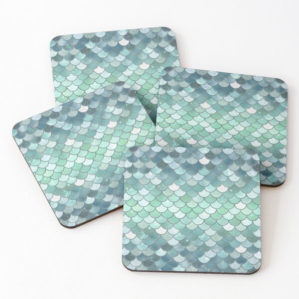Item preview, Light Blue Glitter Mermaid Scale Pattern Gradient 2 designed and sold by PressedOak.