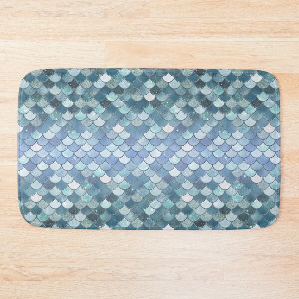Item preview, Light Blue Glitter Mermaid Scale Pattern Gradient 3 designed and sold by PressedOak.