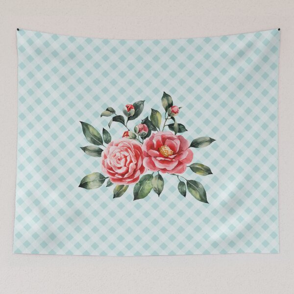 Item preview, Pretty vintage rose bouquet and gingham, cottagecore aesthetic collection 1 of 2 designed and sold by Orianah.