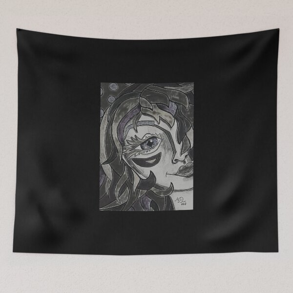 Item preview, Sunny Lady portrait, edited watercolour drawing designed and sold by MariDaniArt.