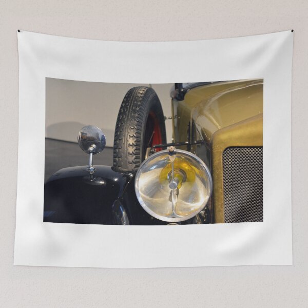 Item preview, Detail of headlamp from vintage yellow car designed and sold by oanaunciuleanu.