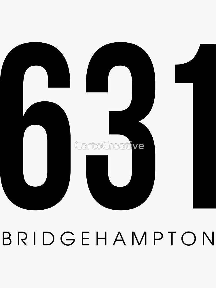"Bridgehampton, NY 631 Area Code" Sticker for Sale by CartoCreative