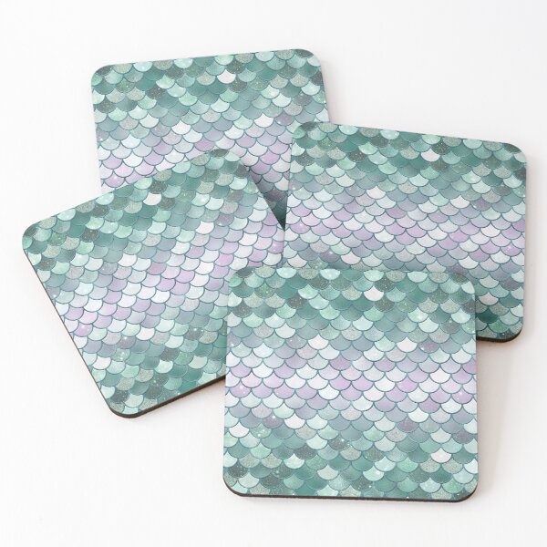 Item preview, Turquoise Glitter Mermaid Scale Pattern Gradient designed and sold by PressedOak.