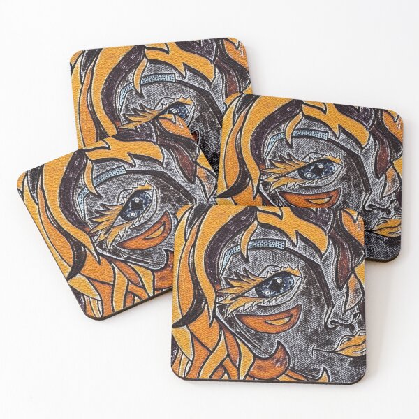 Item preview, Fire Lady portrait, edited watercolour drawing designed and sold by MariDaniArt.