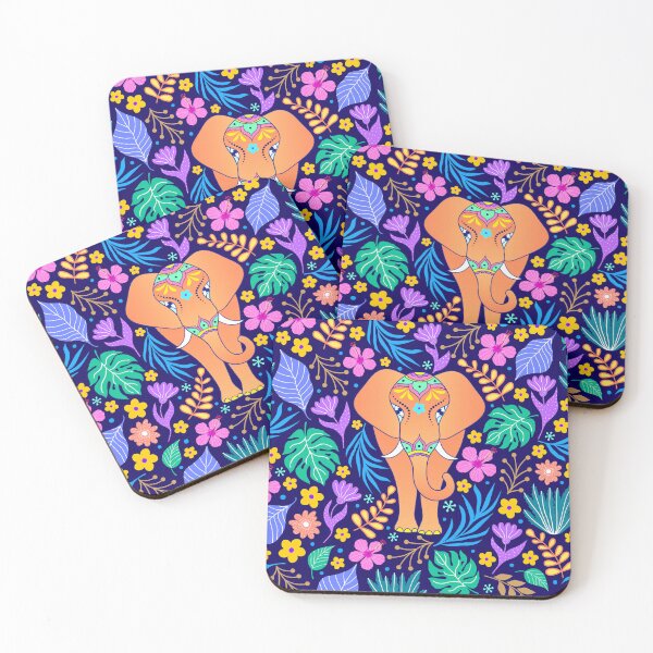Item preview, Floral elephant designed and sold by FGCART.