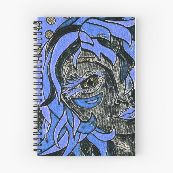 Item preview, Blue Lady portrait, edited watercolour drawing designed and sold by MariDaniArt.