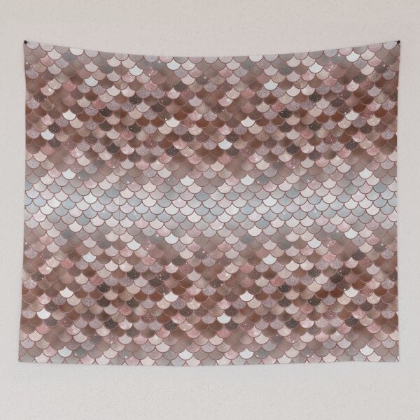 Item preview, Rose Gold Glitter Mermaid Scale Pattern Gradient 2 designed and sold by PressedOak.