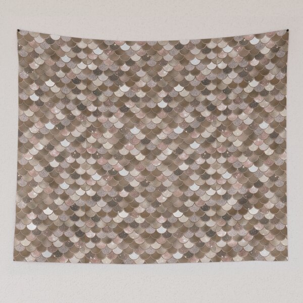 Item preview, Rose Gold Glitter Mermaid Scale Pattern 3 designed and sold by PressedOak.