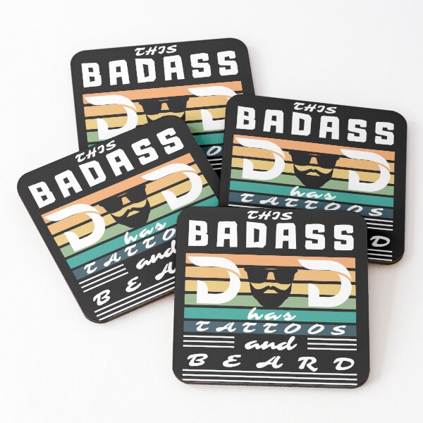 Item preview, This badass  dad has tattoos and beard, dog dad, cat dad, pet dad designed and sold by Fitandstylish.