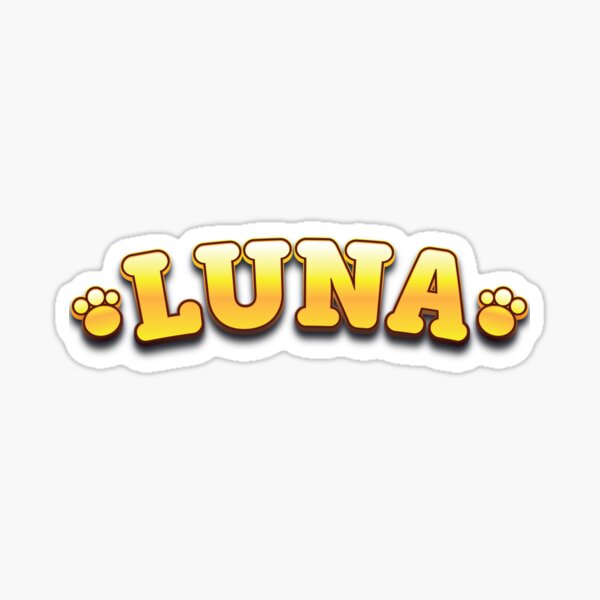 luna-cat-s-name-with-cat-paws-pet-sticker-for-sale-by-cartoon-redbubble