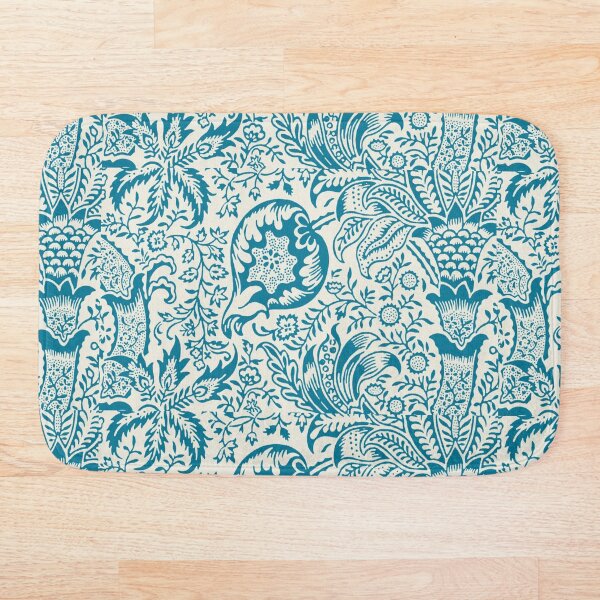 Aperçu de l'œuvre Motif indien Floral Nature bleu et beige créée et vendue par DigitalCutFile.