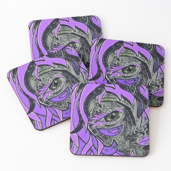 Item preview, Purple Lady portrait, edited watercolour drawing designed and sold by MariDaniArt.