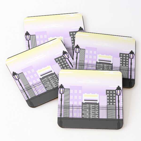 Item preview, Pride Cityscape (NONBINARY FLAG) designed and sold by Kari-The-Espeon.