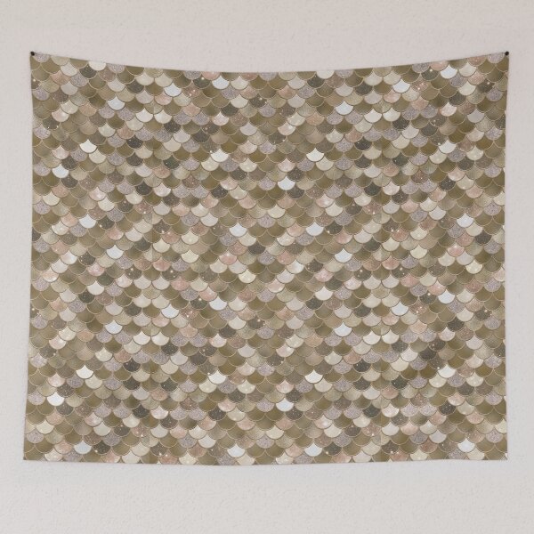 Item preview, Rose Gold Glitter Mermaid Scale Pattern 4 designed and sold by PressedOak.