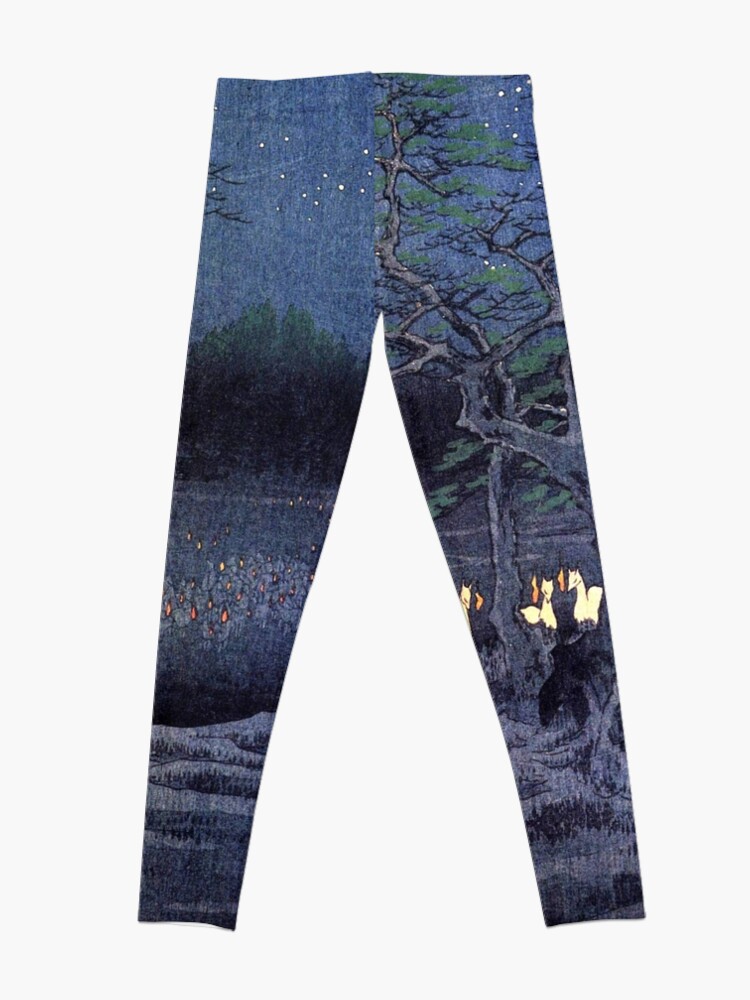 Alternate view of Japanese Print - Hiroshige - kitsune-yokai-fox Leggings