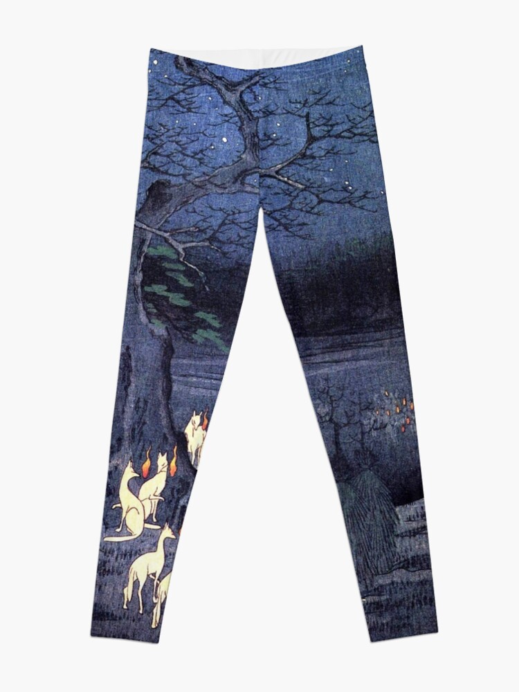 Alternate view of Japanese Print - Hiroshige - kitsune-yokai-fox Leggings