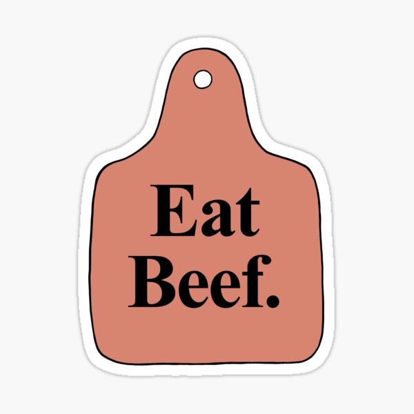 Aperçu de l'œuvre Étiquette rose pour vache mangeuse de bœuf créée et vendue par taylorj1215.