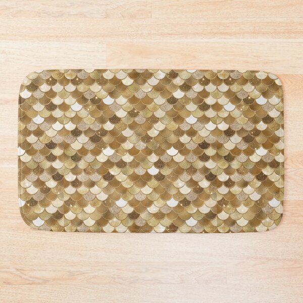 Item preview, Gold Glitter Mermaid Scale Pattern  designed and sold by PressedOak.