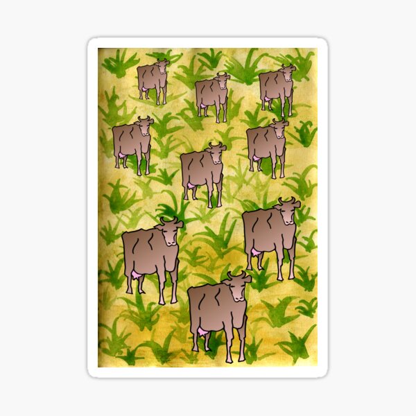 Cows in a field Sticker