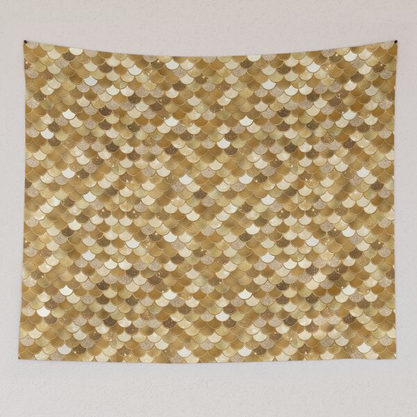 Item preview, Gold Glitter Mermaid Scale Pattern 2 designed and sold by PressedOak.
