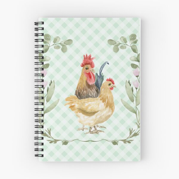 Item preview, Beautiful hen and rooster, florals and gingham, cottagecore aesthetic. Chickens are awesome collection, 1 of 3. designed and sold by Orianah.