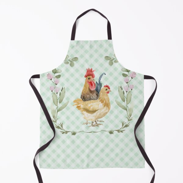 Item preview, Beautiful hen and rooster, florals and gingham, cottagecore aesthetic. Chickens are awesome collection, 1 of 3. designed and sold by Orianah.