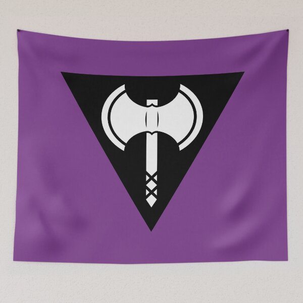 Aperçu de l'œuvre Drapeau classique Labrys lesbienne stylisé créée et vendue par Sapphic Reality.