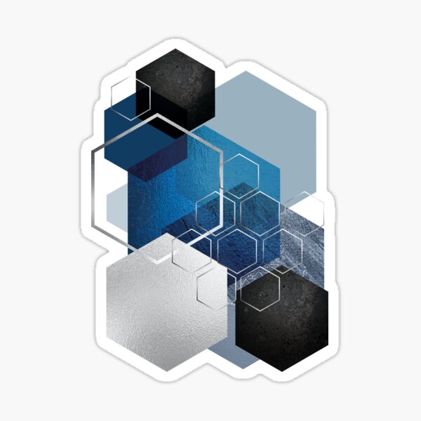 Item preview, Blue Hexagonal Geometric designed and sold by UrbanEpiphany.