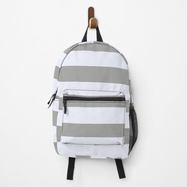 Item preview, Alabaster White and Silver Colors in Horizontal Stripes designed and sold by NECHSTORE.