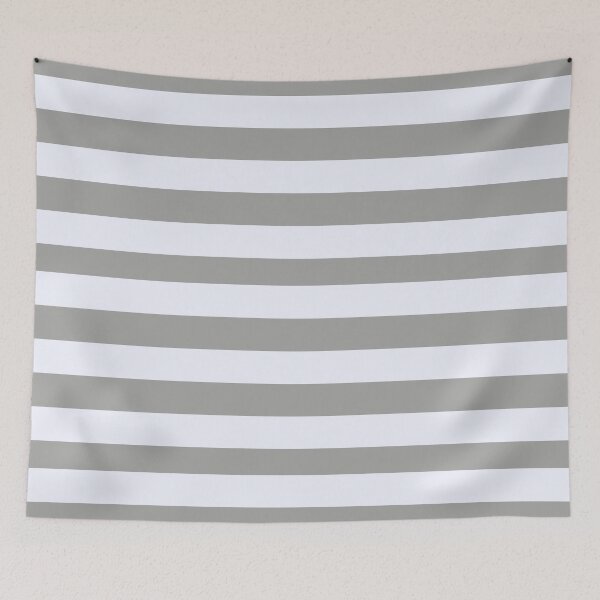 Item preview, Alabaster White and Silver Colors in Horizontal Stripes designed and sold by NECHSTORE.